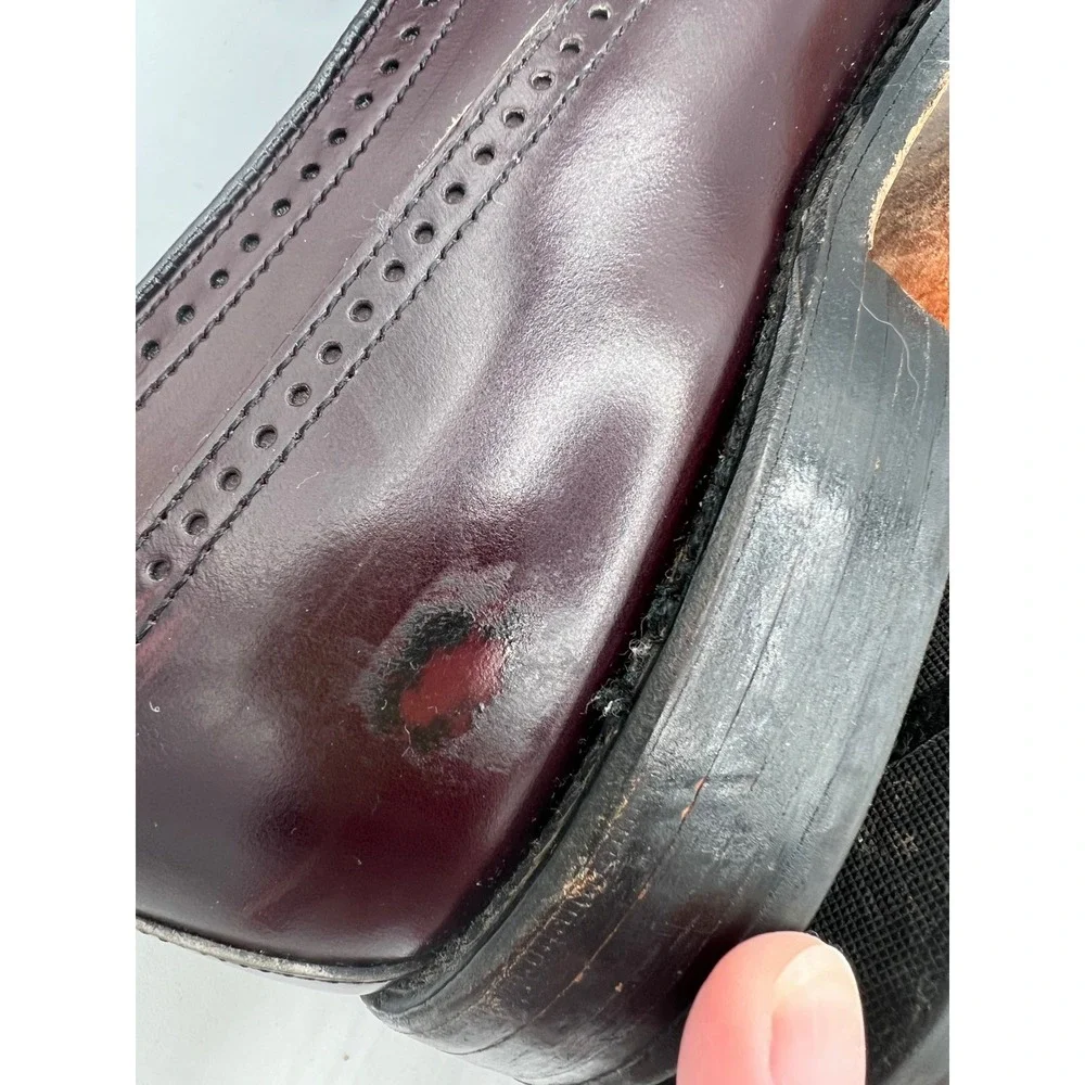 Allen Edmonds Richmond Wingtip Oxfords Mens‎ 11 D Burgundy Leather Made In USA